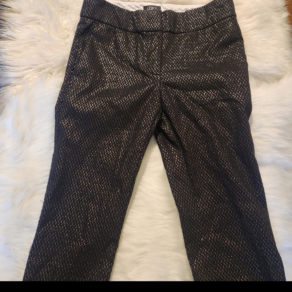 Chic Black and Gold Patterned Pants